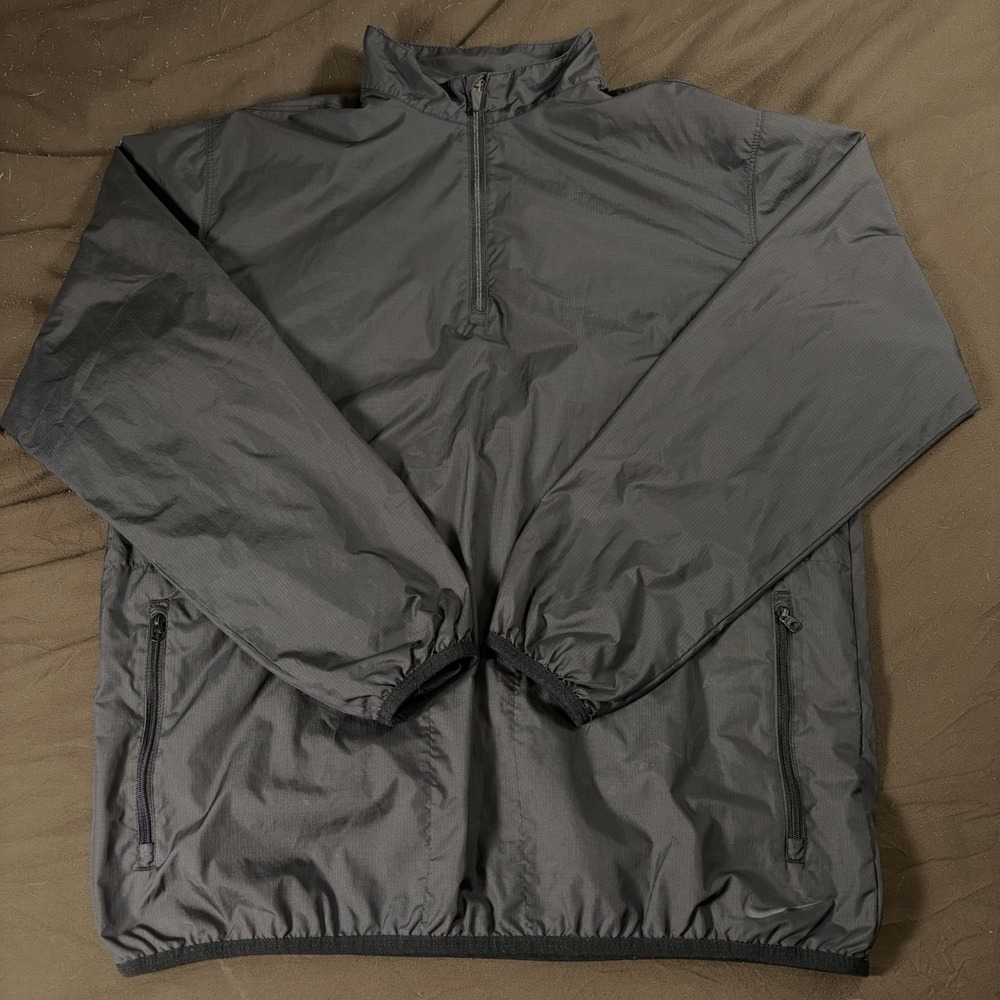 Nike Golf Windbreaker Jacket Mens XL Black Half Zip Lightweight Pullover Shell